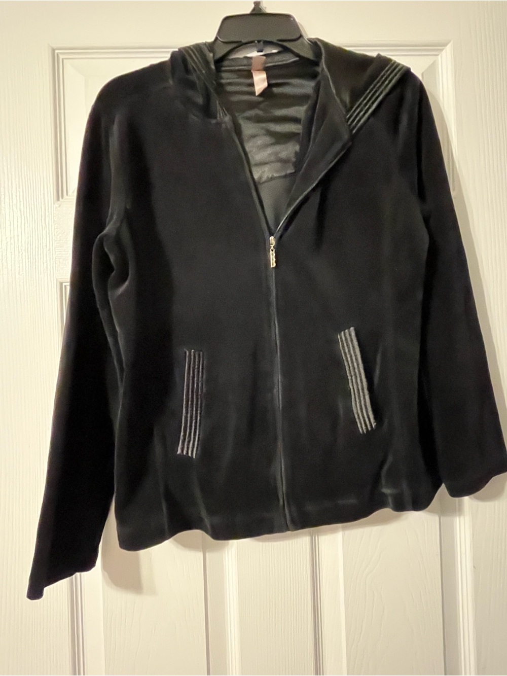 White Stag Black Hooded Zip-Up Bomber Jacket